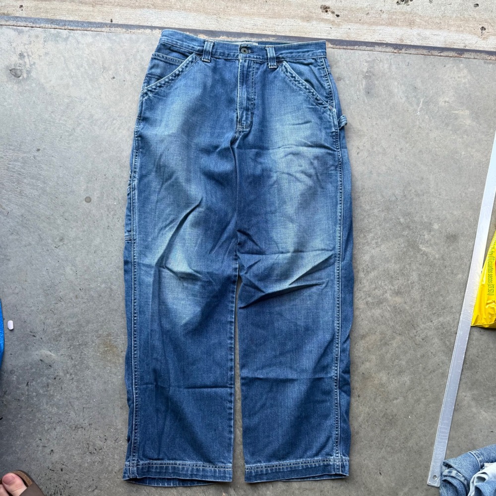 Old Navy Mens Painters Jeans 32x32 Blue Denim Utility Workwear Wide Leg Vintage